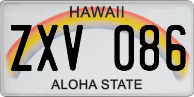 HI license plate ZXV086