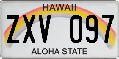 HI license plate ZXV097