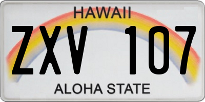 HI license plate ZXV107