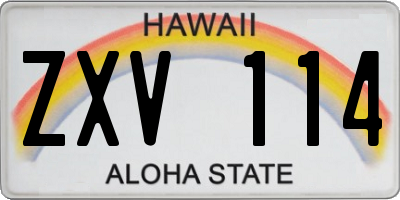 HI license plate ZXV114