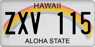 HI license plate ZXV115