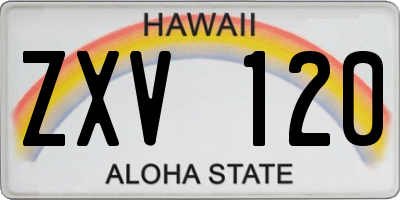 HI license plate ZXV120