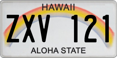 HI license plate ZXV121