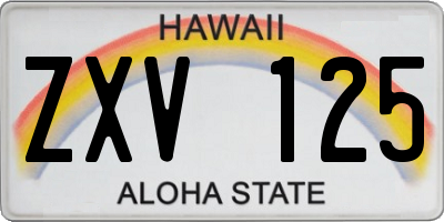 HI license plate ZXV125