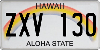 HI license plate ZXV130