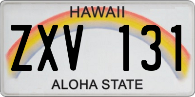HI license plate ZXV131