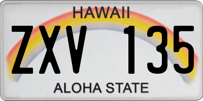 HI license plate ZXV135