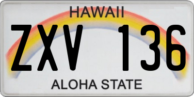 HI license plate ZXV136