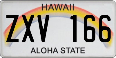 HI license plate ZXV166