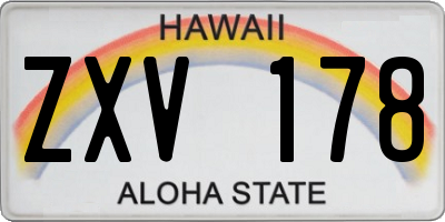 HI license plate ZXV178