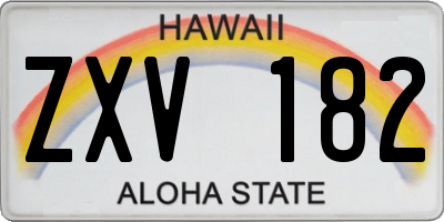 HI license plate ZXV182