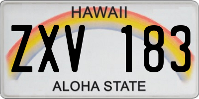 HI license plate ZXV183