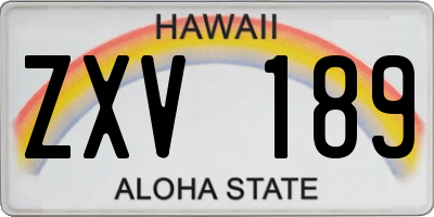 HI license plate ZXV189