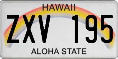 HI license plate ZXV195