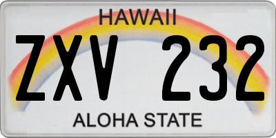 HI license plate ZXV232
