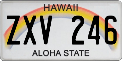 HI license plate ZXV246