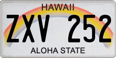 HI license plate ZXV252