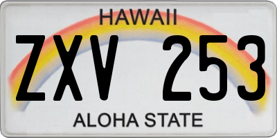 HI license plate ZXV253