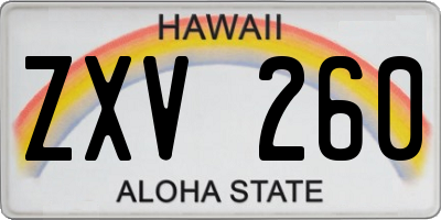 HI license plate ZXV260