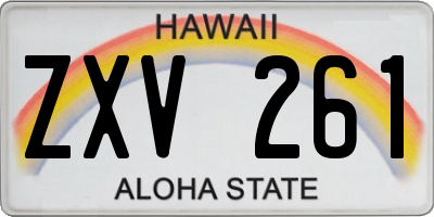 HI license plate ZXV261