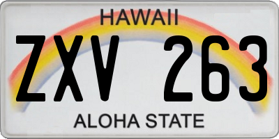 HI license plate ZXV263