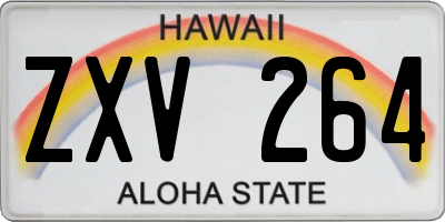HI license plate ZXV264