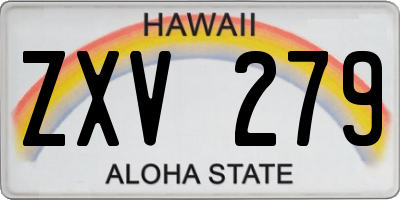 HI license plate ZXV279