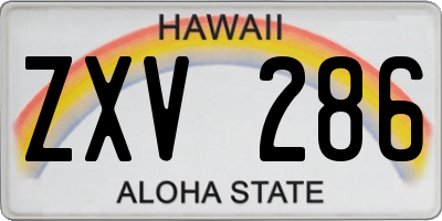 HI license plate ZXV286