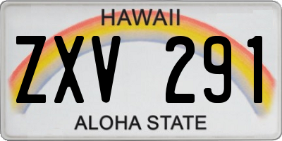 HI license plate ZXV291