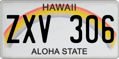 HI license plate ZXV306