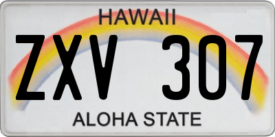 HI license plate ZXV307