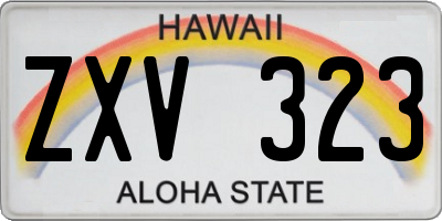 HI license plate ZXV323