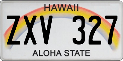 HI license plate ZXV327