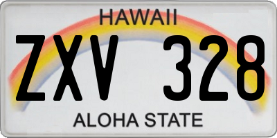 HI license plate ZXV328
