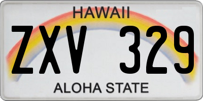 HI license plate ZXV329