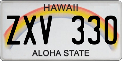HI license plate ZXV330