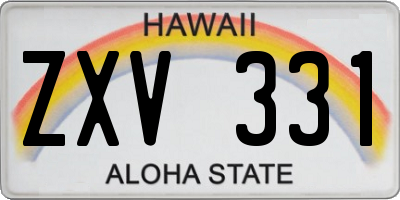 HI license plate ZXV331