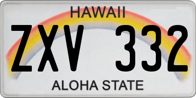 HI license plate ZXV332