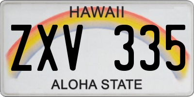 HI license plate ZXV335