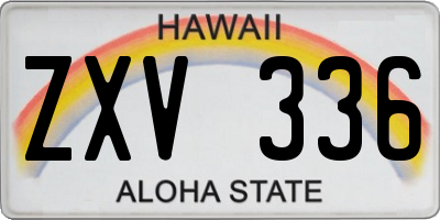 HI license plate ZXV336