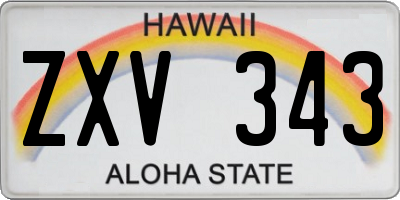 HI license plate ZXV343
