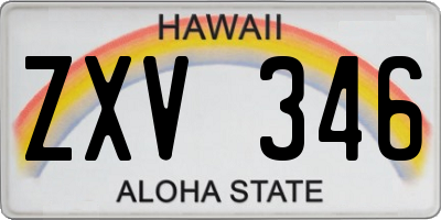 HI license plate ZXV346