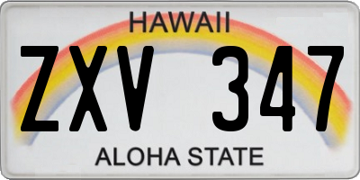HI license plate ZXV347