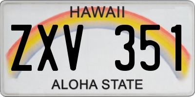 HI license plate ZXV351