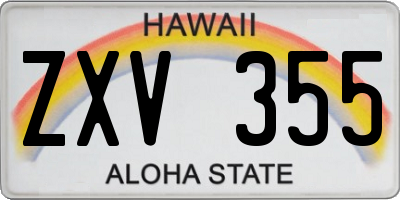 HI license plate ZXV355