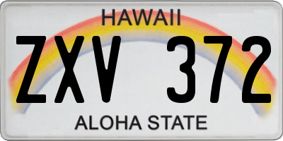 HI license plate ZXV372