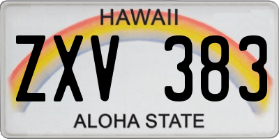 HI license plate ZXV383