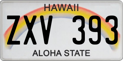 HI license plate ZXV393