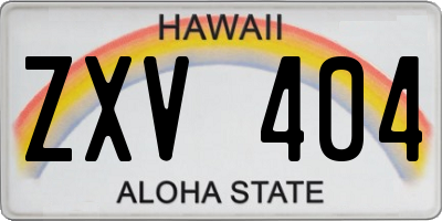 HI license plate ZXV404