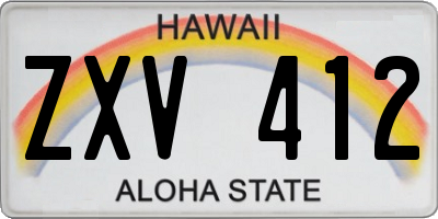 HI license plate ZXV412